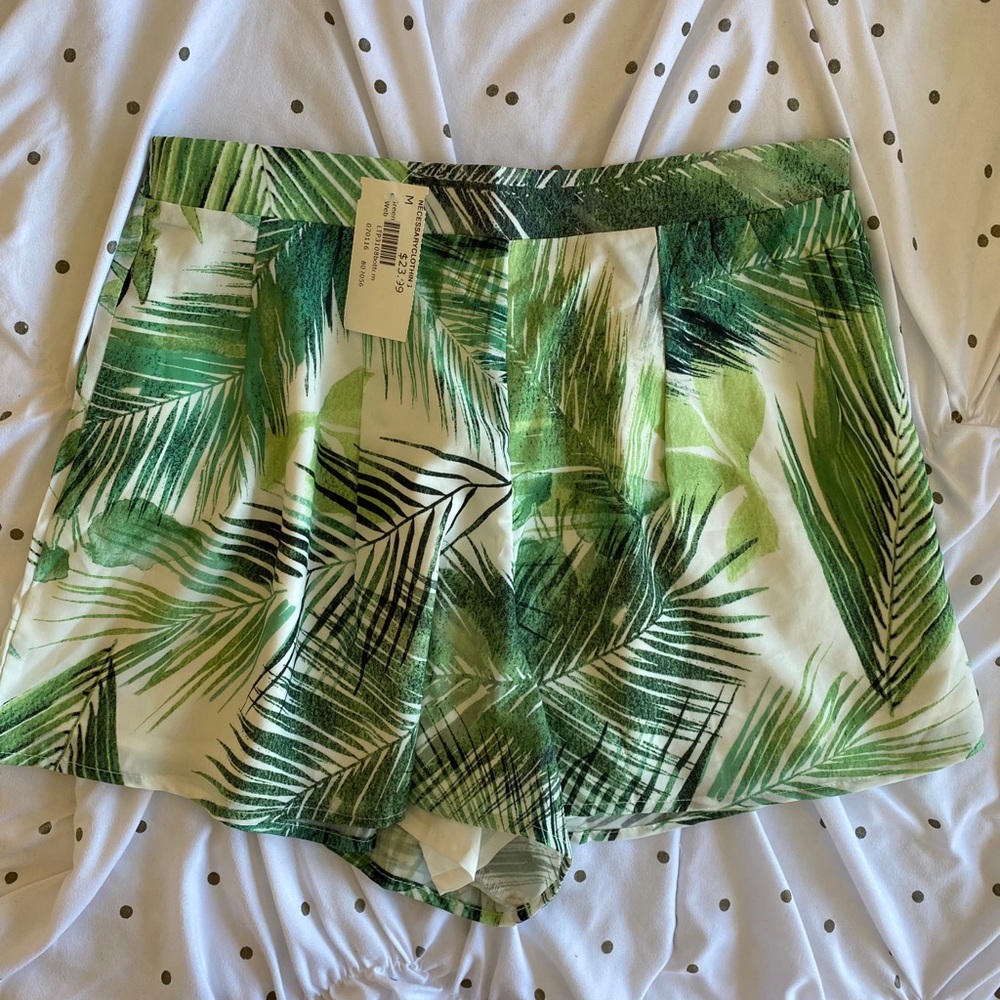 NWT Necessary Clothing Palm High-Waist Shorts